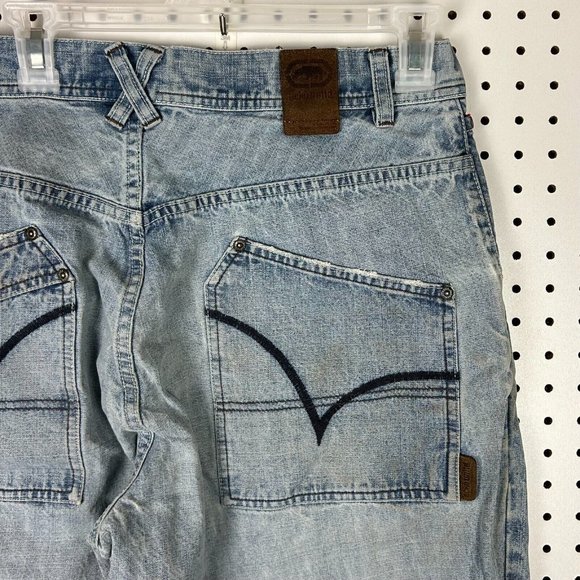 Ecko Unltd. Other - Ecko‎ Unltd Wide Leg Denim Jeans JNCO Style Skate Baggy Grunge Cyber Punk 34x32